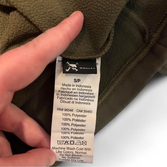 Oakley Women's Small Quarter Zip Fleece Sweatshirt Mock Neck Green - Picture 7 of 7